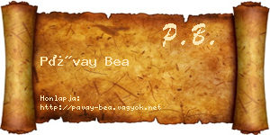Pávay Bea névjegykártya